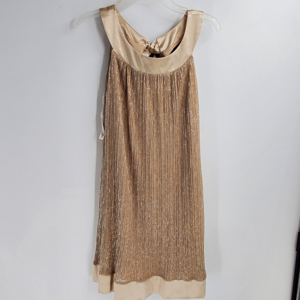ENFOCUS PETITE women's 14P gold shimmery cocktail dress